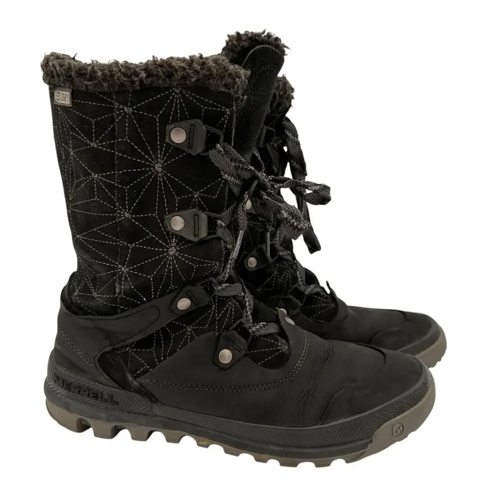 Merrell Women's Silverspun Lace Up Waterproof Winter Boots Size 9.5